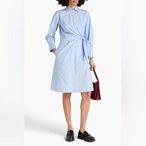 Vince Wrap-Effect Cotton-Poplin Shirt Dress - sz 2